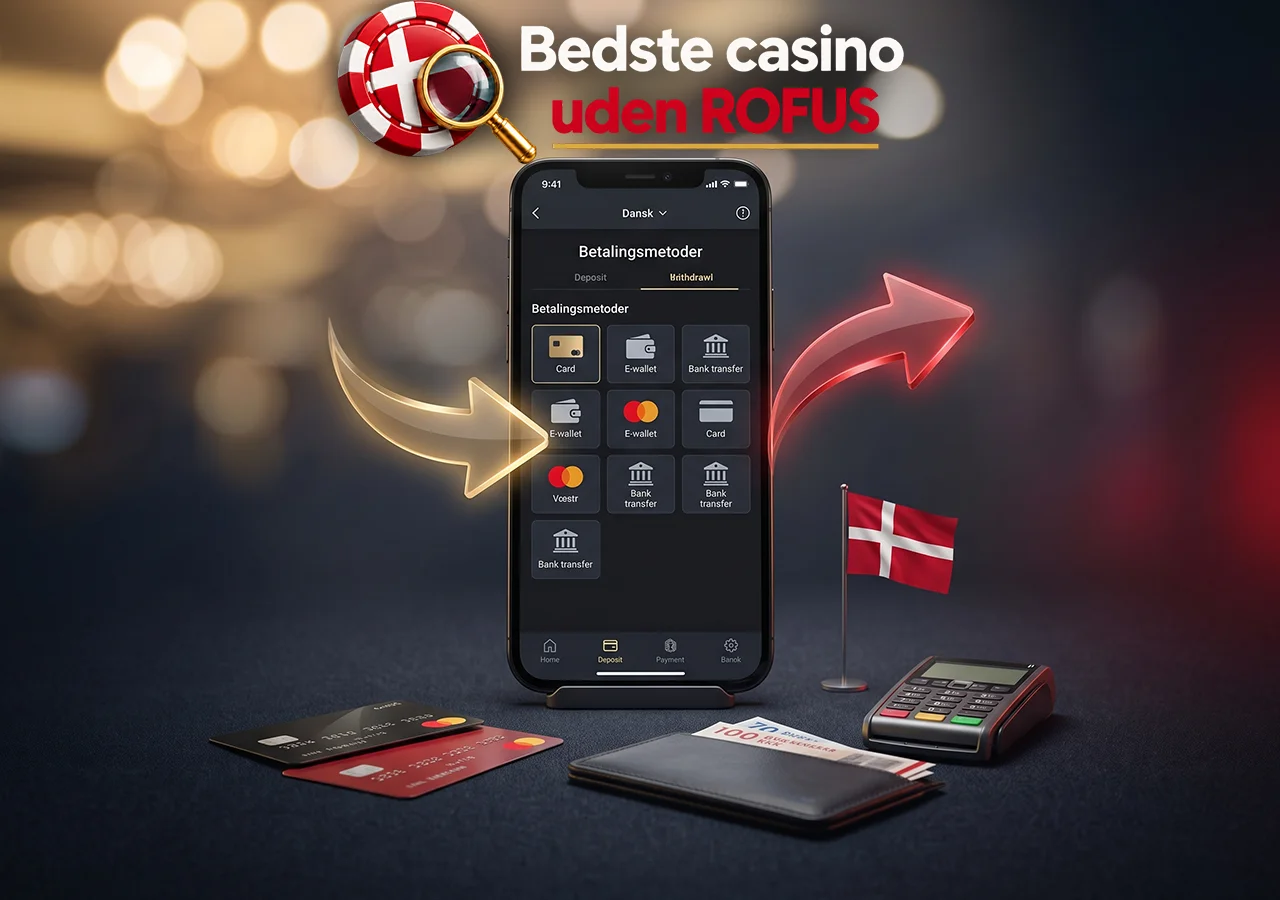 Ind- og udbetalingsmuligheder på casinoer uden ROFUS samt gebyrer for danske spillere